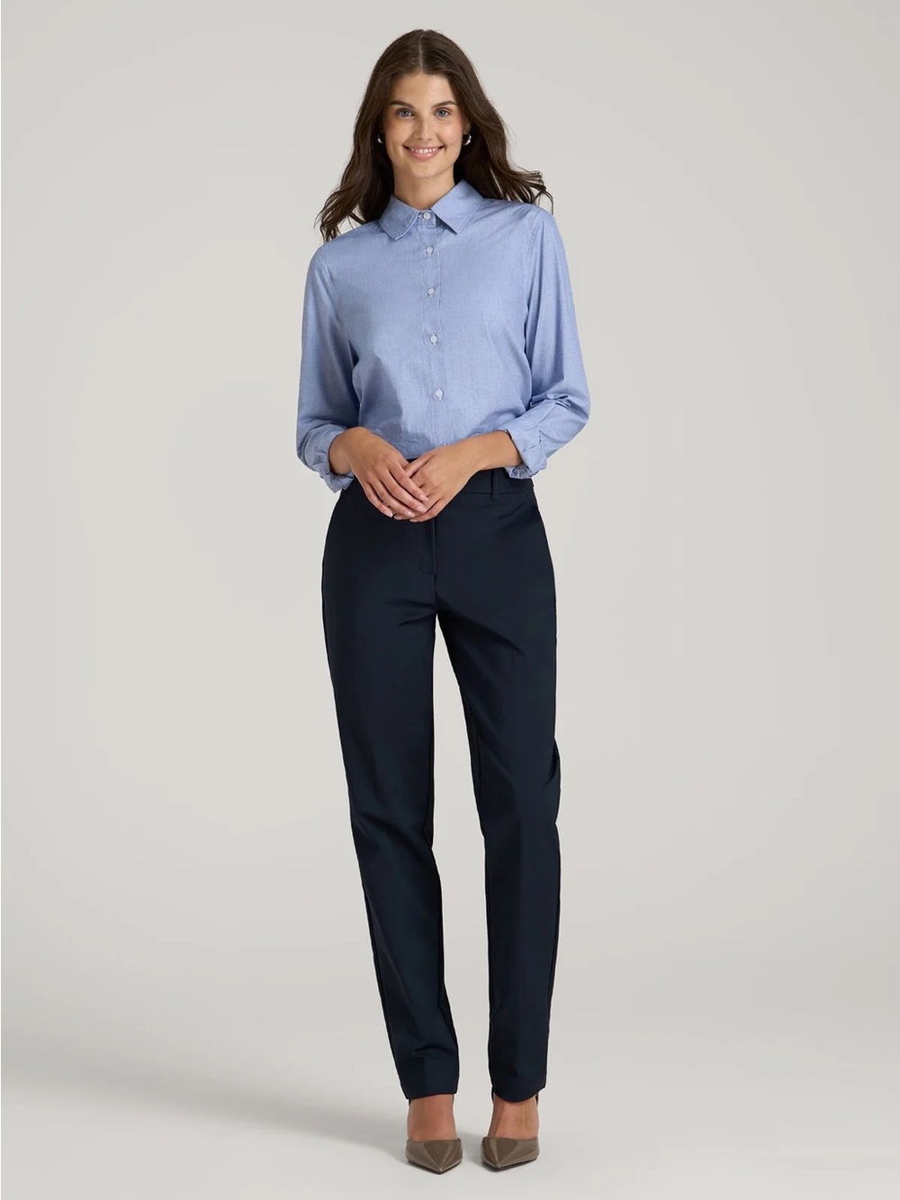 American Tall Flat Front Tapered Dress Pants for Tall Women